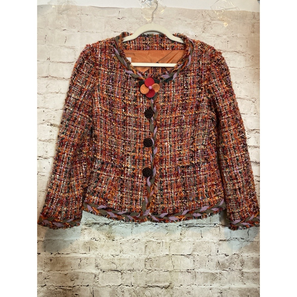 Moschino Cheap Chic Blazer 12 Couture Heijen Geleen Virgin Wool Tweed Colorful